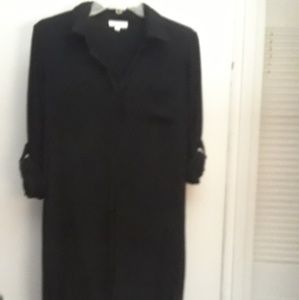 Size M Black Collared Stretch Dress